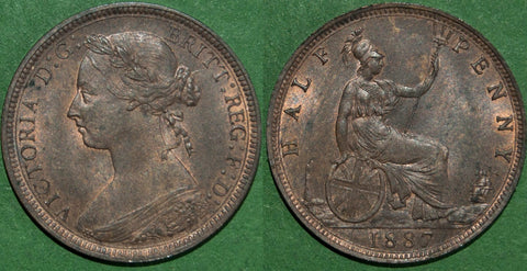 Image of an 1887 halfpenny coin