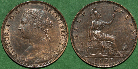 Image of an 1877 halfpenny coin