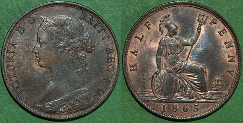 Image of an 1863 halfpenny coin