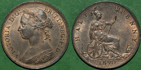 Image of an 1890 halfpenny coin