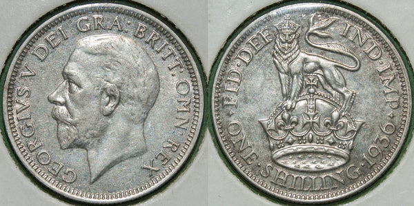 Image of a 1936 shilling coin