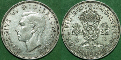 George the Sixth 1940 florin coin