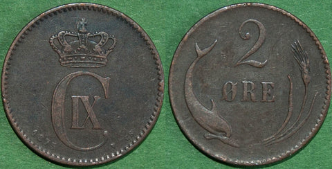 Denmark 1875 Two Ore