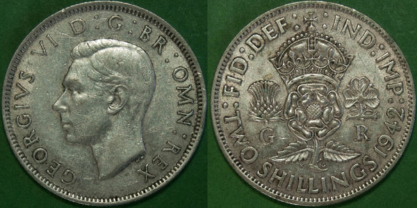 George the Sixth 1942 florin coin