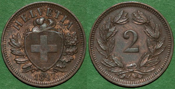 Switzerland 1897B 2 Rappen