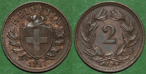 Switzerland 1897B 2 Rappen