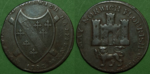 Norwich 1792 Halfpenny Token, DH15