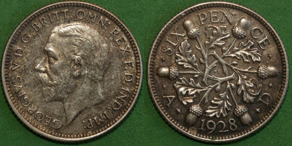 Image of a George the Fifth fourth coinage sixpence coin
