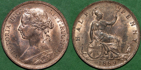 Image of an 1889 halfpenny coin