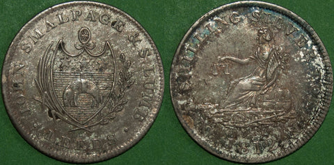 1812 Leeds Shilling Token, J Smalpage & S Lumb