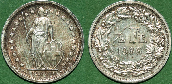 Switzerland 1966B Half Franc