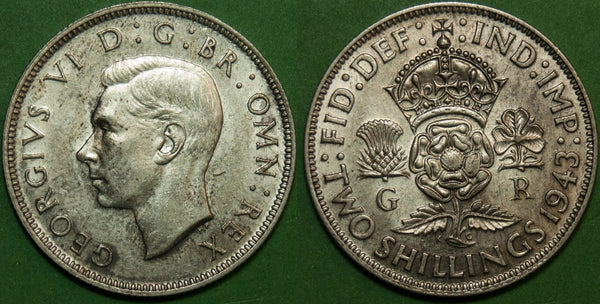 Image of a George the Sixth florin coin