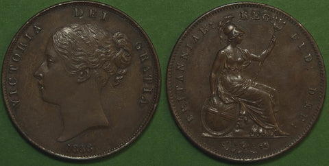 Victoria 1858 copper penny coin