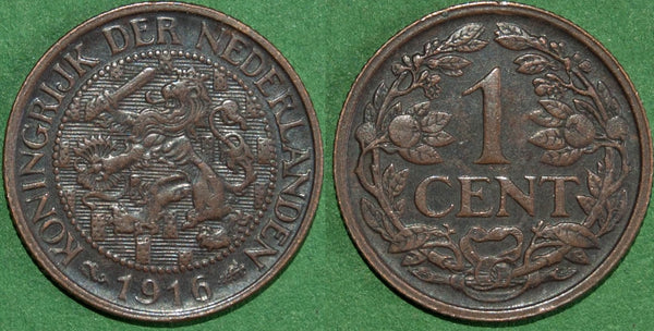 Netherlands 1916 One Cent
