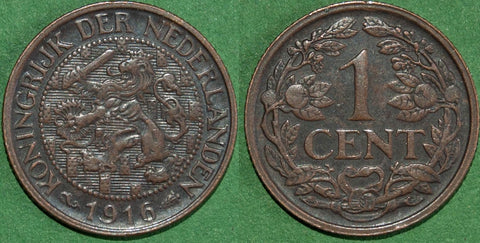 Netherlands 1916 One Cent