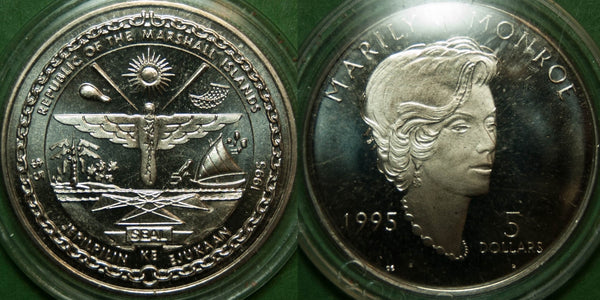 Marshall Islands 1995 Five Dollars, Marilyn Monroe