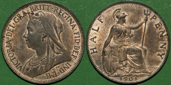 Image of a 1901 halfpenny coin