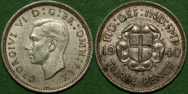 1940 Silver Threepence