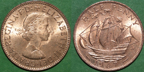 1967 Halfpenny, Narrow Rim