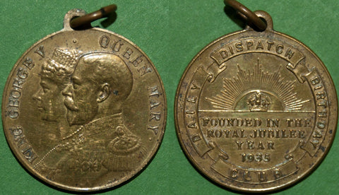 Daily Dispatch Birthday Club Medal, Brass
