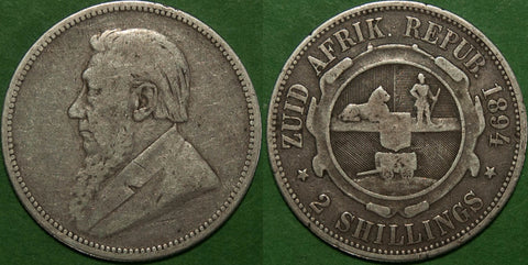 South Africa 1894 Two Shillings