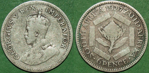 Image of a South Africa sixpence coin