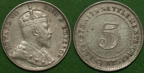Image of a Straits Settlements 5 cents coin