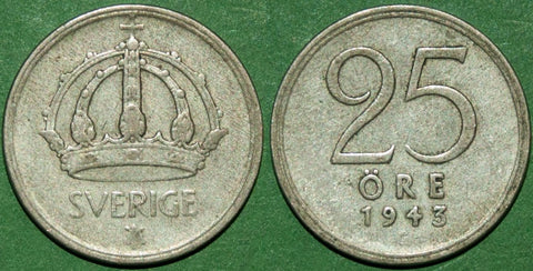 Sweden 1943 Twenty Five Ore