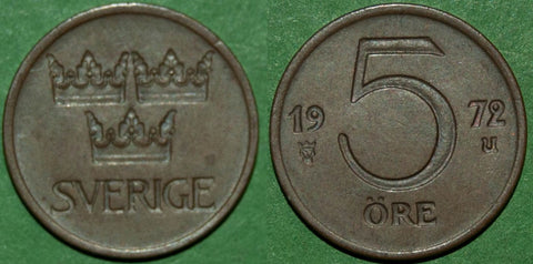 Sweden 1972 Five Ore