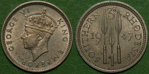 Image of a Southern Rhodesia threepence coin