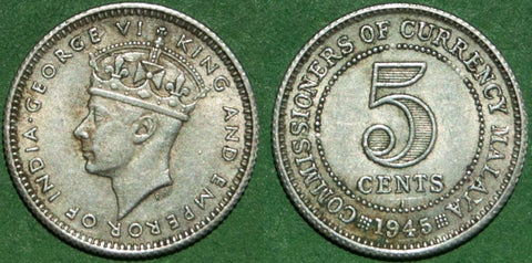 Malaya 1945I Five Cents