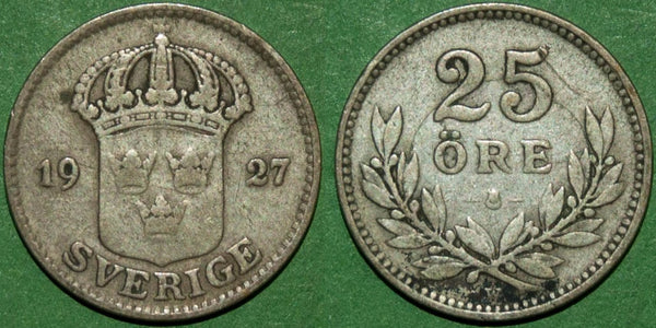 Sweden 1927 Twenty Five Ore