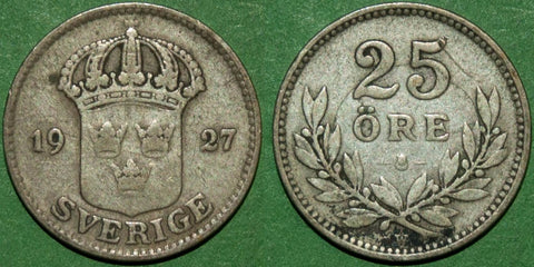 Sweden 1927 Twenty Five Ore