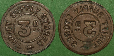 Thrift Supply Stores Threepence Token