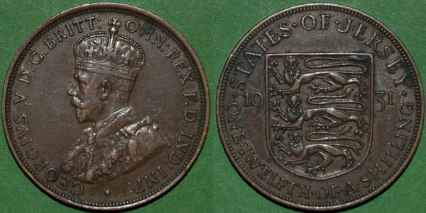 Image of a Jersey 1931 one twelfth of a shilling coin