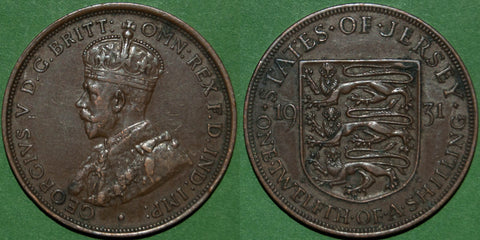 Image of a Jersey 1931 one twelfth of a shilling coin