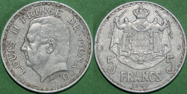Monaco 1945 Five Francs