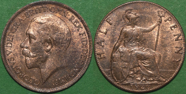 Image of a 1920 halfpenny coin
