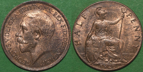 Image of a 1920 halfpenny coin