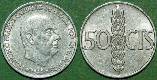 Spain 1966 (67) Fifty Centimos