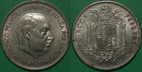 Spain 1949 (50) 5 Pesetas
