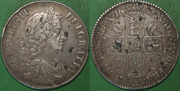 Image of a Charles II 1672 crown coin
