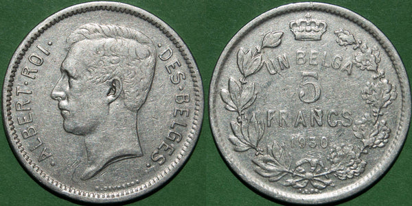 Belgium 1930 Five Francs