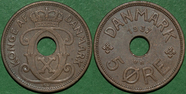 Denmark 1937 Five Ore