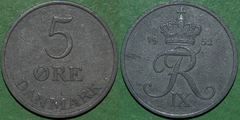 Denmark 1952 Five Ore