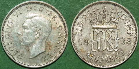 1938 Sixpence