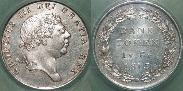 1813 One Shilling & Sixpence Bank Token