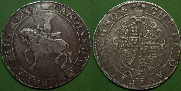 Charles I Crown, Plume above Shield mm. Crown