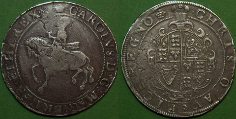 Charles I Crown, Plume above Shield mm. Crown