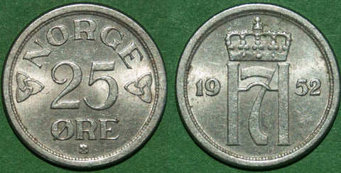 Norway 1952 Twenty Five Ore